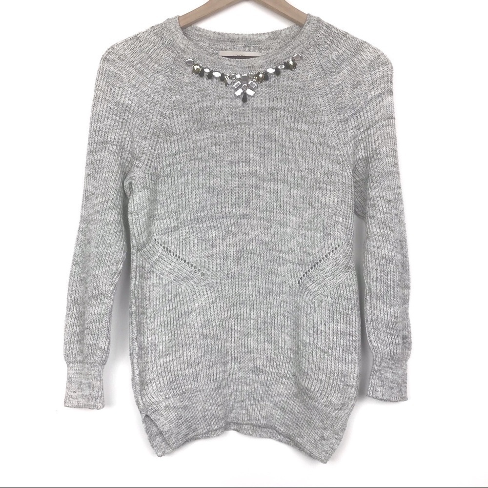 ANN TAYLOR LOFT Jewel Collar Chunky Knit Sweater S